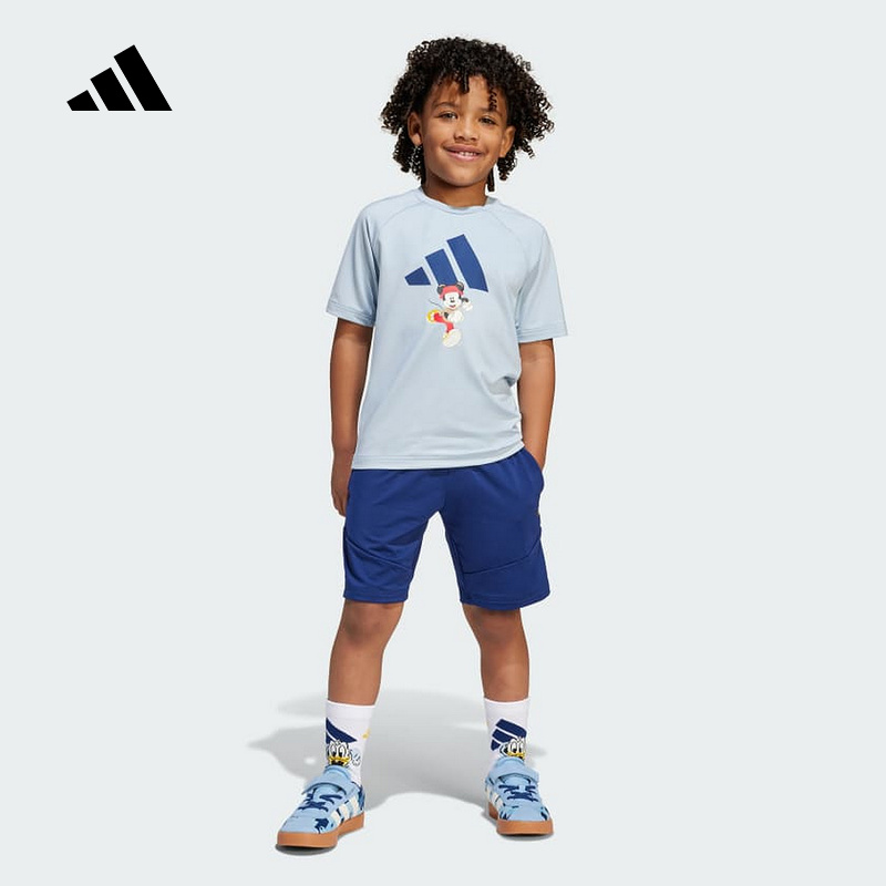 adidas阿迪达斯短袖短裤2025夏男小童迪士尼联名两件套装JF3621