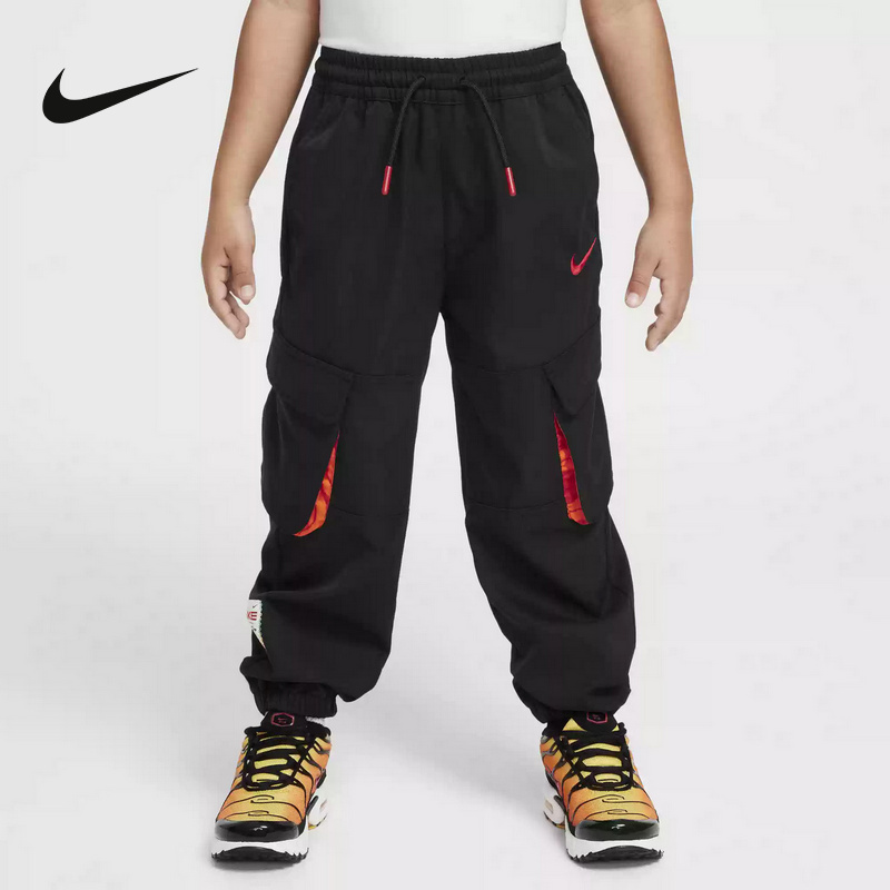 Nike耐克小童25新款休闲舒适时尚百搭裤子运动梭织长裤IH0995-010