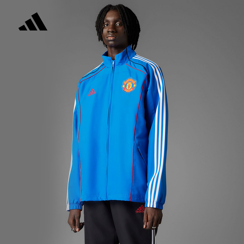 adidas阿迪达斯曼联足球上衣立领外套2025夏男梭织夹克 JF0372