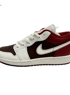 JORDAN耐克女鞋2026春季红棕白AJ1大童运动鞋复古板鞋IR7600-211
