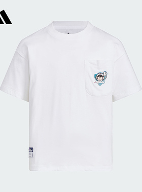 阿迪达斯童装25夏季新款男女小童纯棉运动休闲短袖圆领T恤JM7993