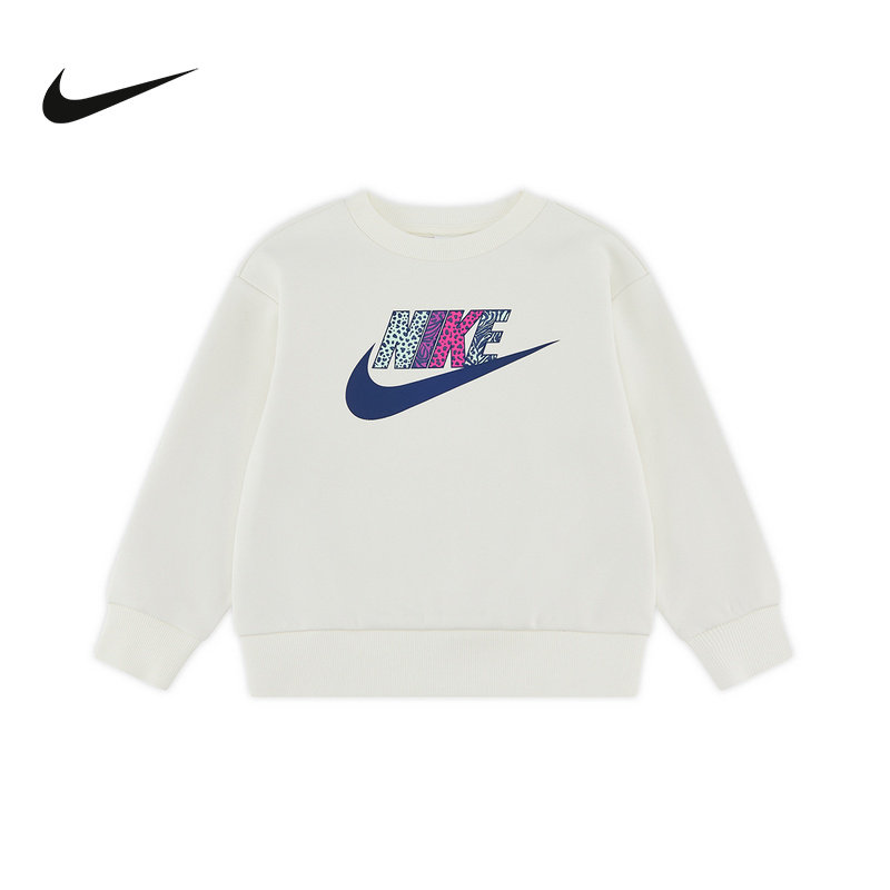 Nike耐克女童新款时尚套头无帽卫衣百搭休闲舒适针织衫IQ2912-047