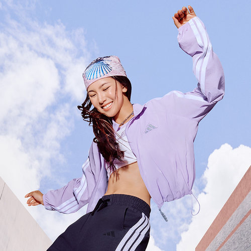 adidas阿迪达斯凉感衣外套秋女梭织短款立领夹克 KC0182