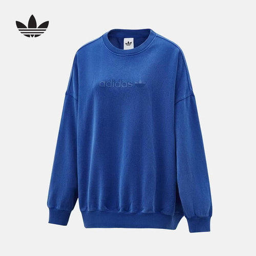 adidas阿迪达斯三叶草套头衫2026春女运动休闲圆领上衣卫衣KG8256