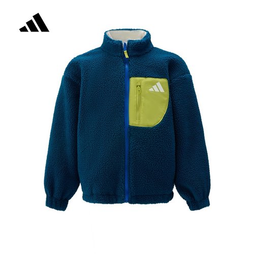 Adidas阿迪达斯儿童25秋冬男大童两面服摇粒绒外套运动外套KC0215