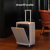 梦旅者侧开行李箱万向轮大容量拉杆箱出国旅行箱多功能密码 箱男女