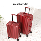 梦旅者红色结婚旅行箱陪嫁箱万向轮密码 皮箱拉杆箱女嫁妆行李箱子
