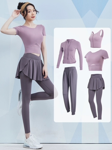 Летний приталенный дышащий комплект для спортзала, спортивная одежда для йоги для тренировок, для бега, короткий рукав, популярно в интернете