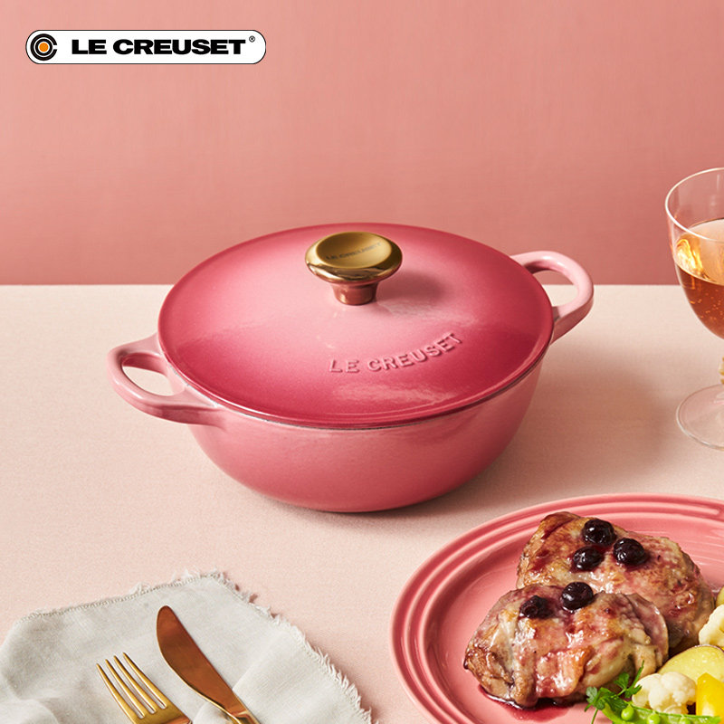 百年酷彩LE CREUSET法国进口珐琅铸铁锅22厘米深烧锅煎炒锅微压