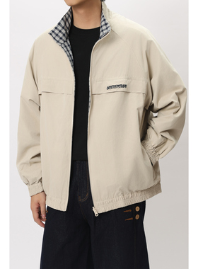 FFM-studio日系秋款立领双面穿外套男女同款薄款宽松简约拉链夹克