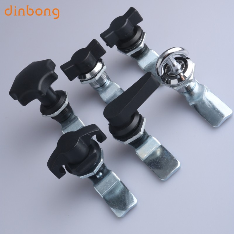 dinbong  MS714配电控制柜圆柱锁 高压机柜门锁 梅花式手柄转舌锁