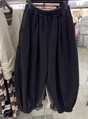 秋冬2-300斤欧货休闲运动卫裤男女装加大码加绒垮裤九分灯笼裤ins