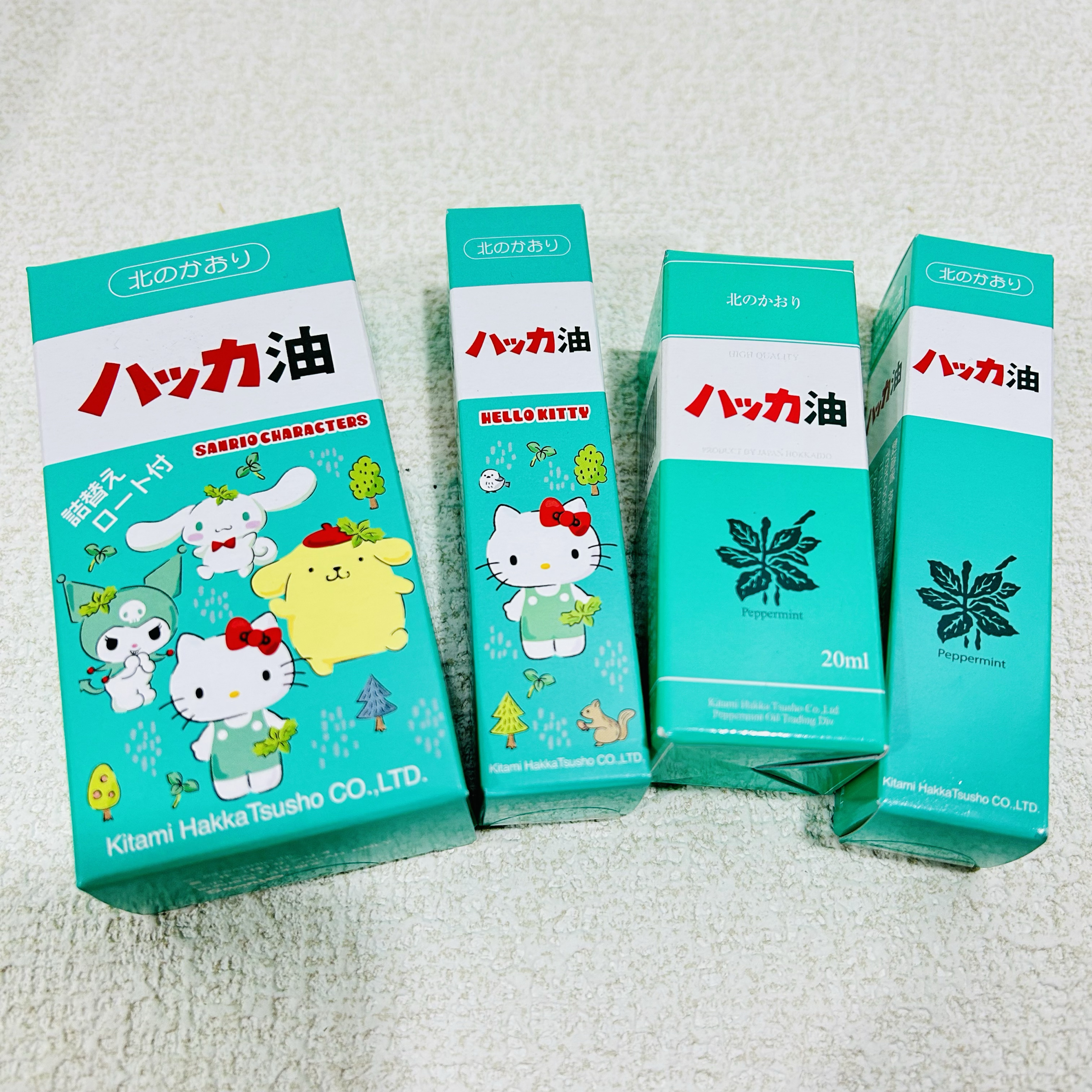 现货日本本土北海道北见薄荷油喷雾hellokitty款套装 驱蚊醒脑