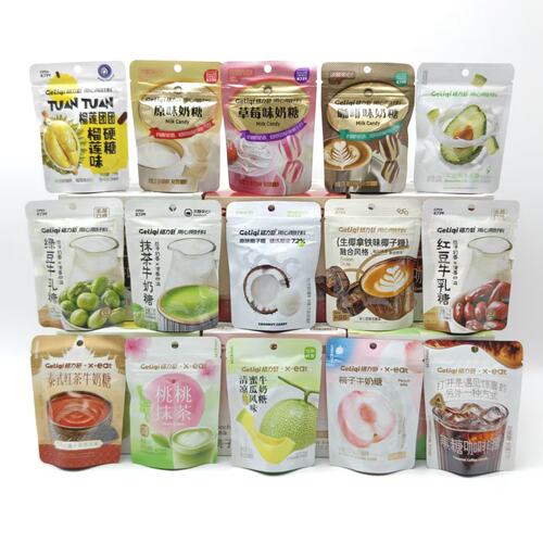 格力奇爆浆夹心椰子糖榴莲糖抹茶