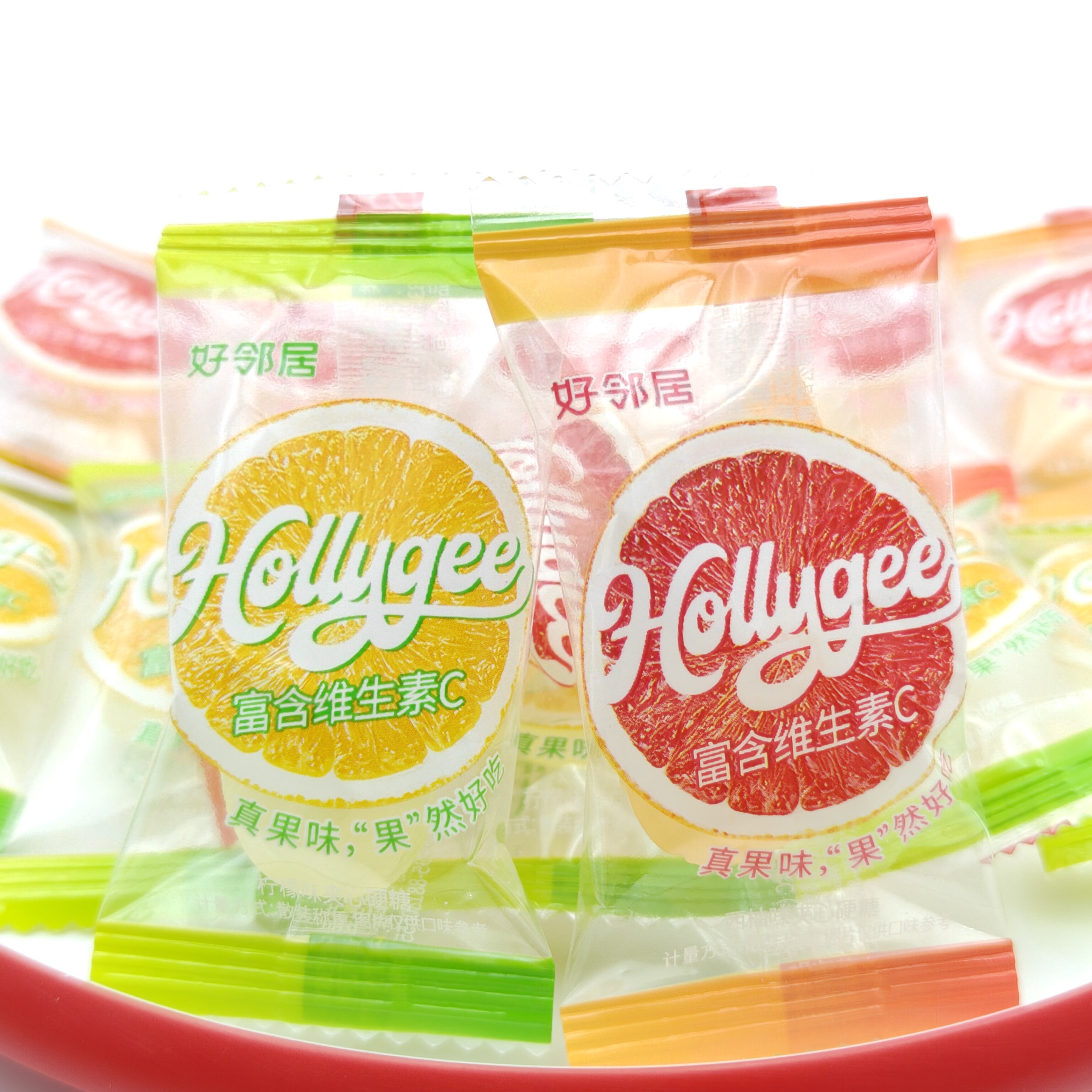 好邻居果然维生素C夹心硬糖柠檬味西柚味水果糖散装零食结婚喜糖