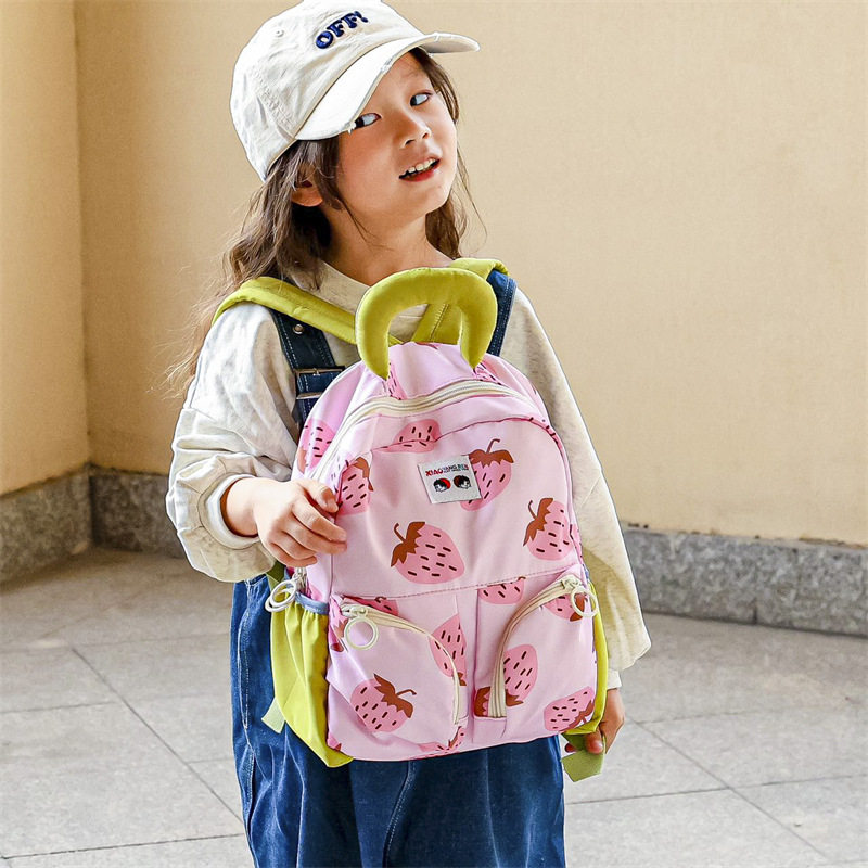 幼儿园书包潮男童中大班女童双肩包儿童百搭撞色轻便亲子出游背包