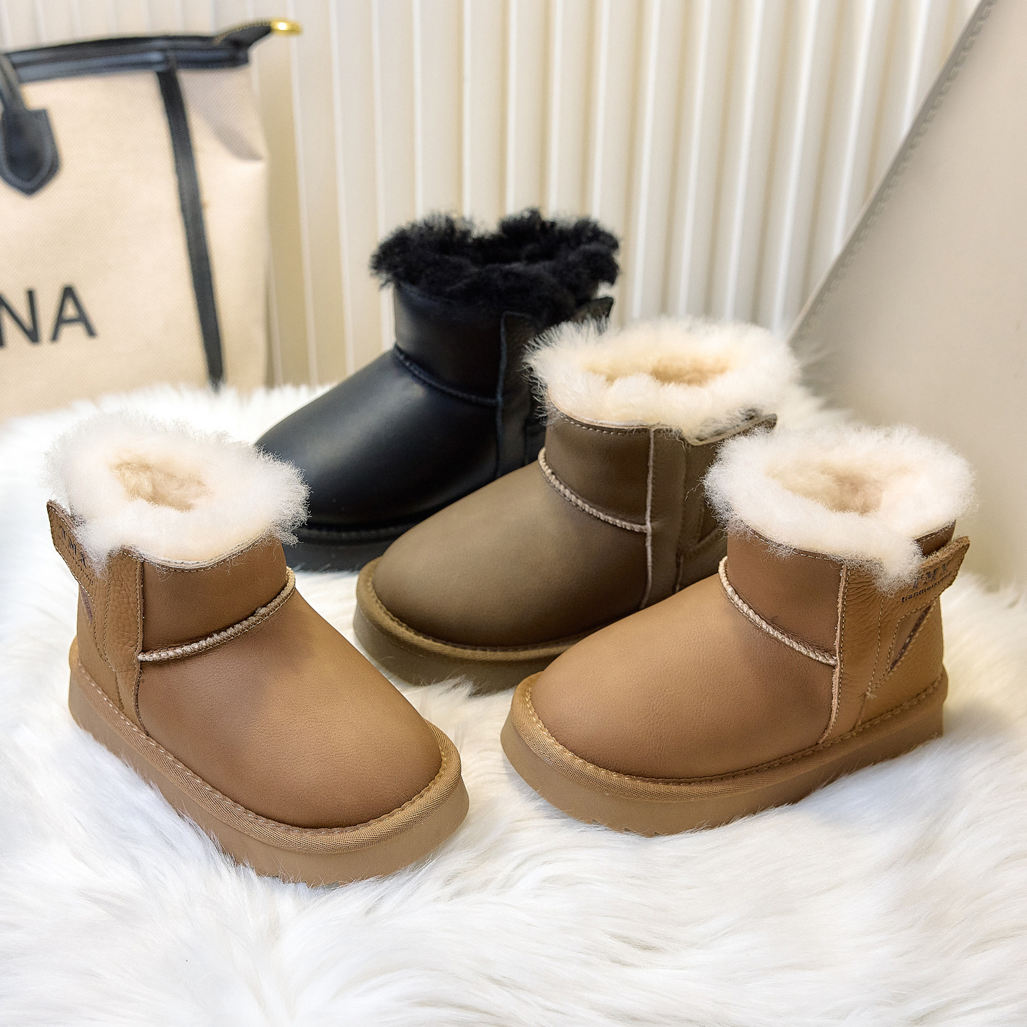 女童雪地靴2025冬季新款男童皮毛一体雪地鞋中大童保暖防水棉靴子,童鞋/婴儿鞋/亲子鞋,雪地靴,淘宝优惠券,粉丝福利购,淘宝优惠卷