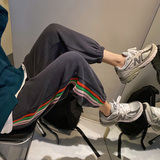 XZ216-1736-P502024秋冬竖条纹彩虹色运动休闲九分裤中性/男2，男装休闲裤，星座716-5（原216-1）