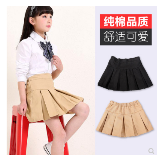 2018幼儿园学院风卡其色校服裙