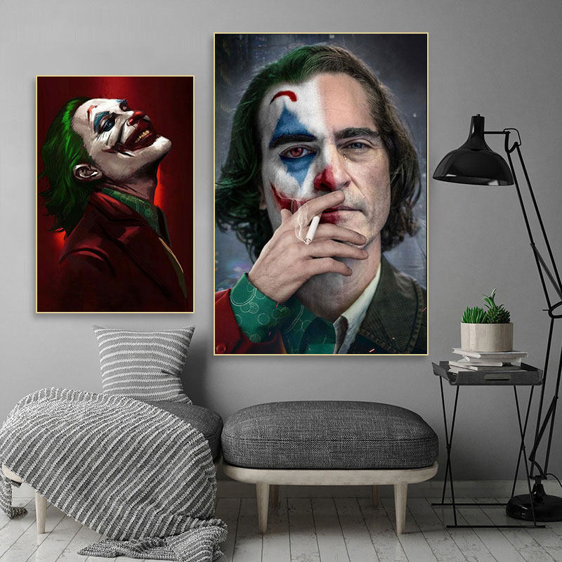 漫威小丑装饰画joker油画经典电影海报挂画电影院酒吧背景墙壁画