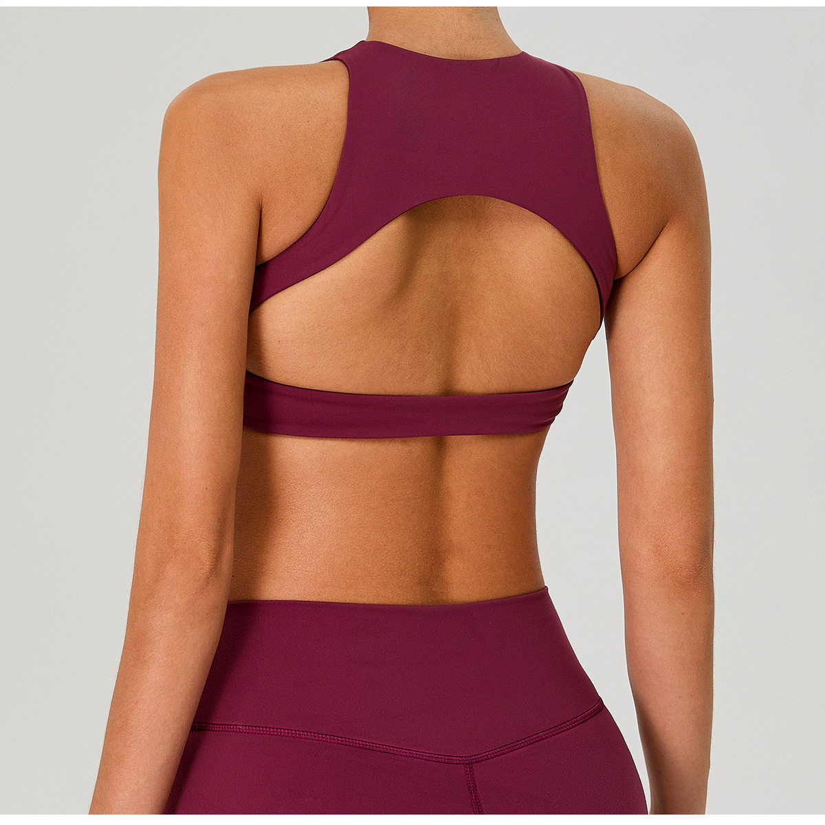 猫家 裸感全包裹瑜伽文胸防震速干健身跑步背心镂空美背运动内衣