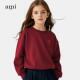 亲子装 官方Ami srtp酒红色新年儿童卫衣2026年春秋男女童长袖 上衣