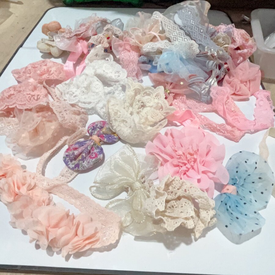 L03婴儿儿童布艺发带款式混发150克约20-25个 diy配件满30包邮