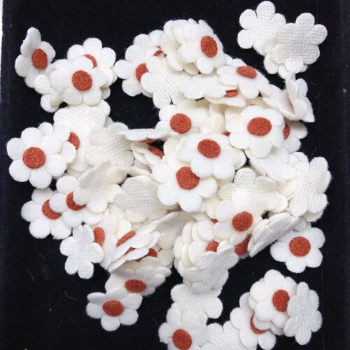 D77约2CM毛绒花片95-100片盘中一份diy手工材料配件满30包邮