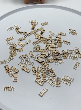 L32约1.7CM仿金属字母贴片95-100个diy手工材料配件满30包邮