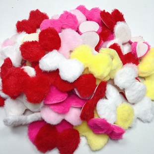 R73约7CM毛绒蝴蝶结混发100克约104个diy手工材料配件满30 包邮