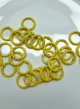 A16约2.3CM合金黄色弹簧扣钥匙圈约30个 diy手工材料配件满30包邮