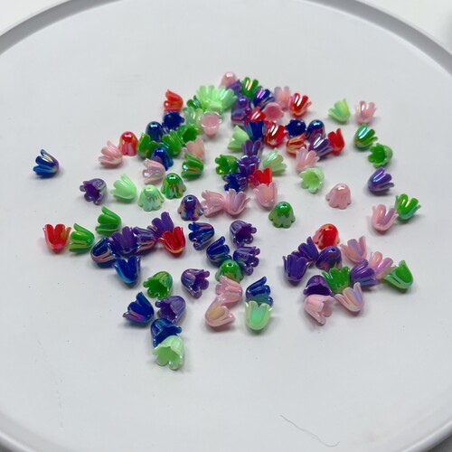 A30约1CM铃兰花AB彩混发95-100个 diy手工材料配件满30包邮