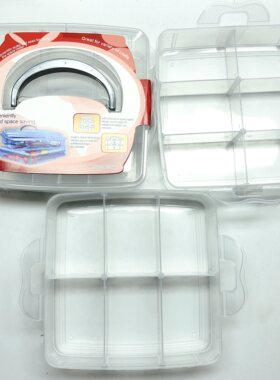 Y131约12X14CM三层透明饰品收纳盒diy手工材料配件满30包邮