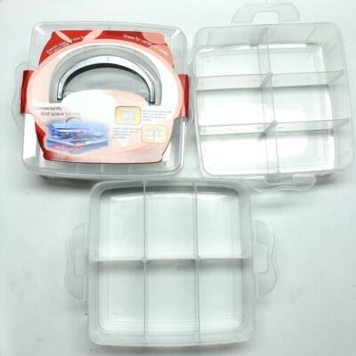 Y131约12X14CM三层透明饰品收纳盒diy手工材料配件满30包邮
