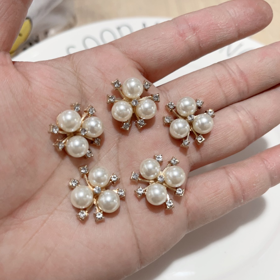 D18约2CM合金珍珠花盘 20个diy手工材料配件满30包邮