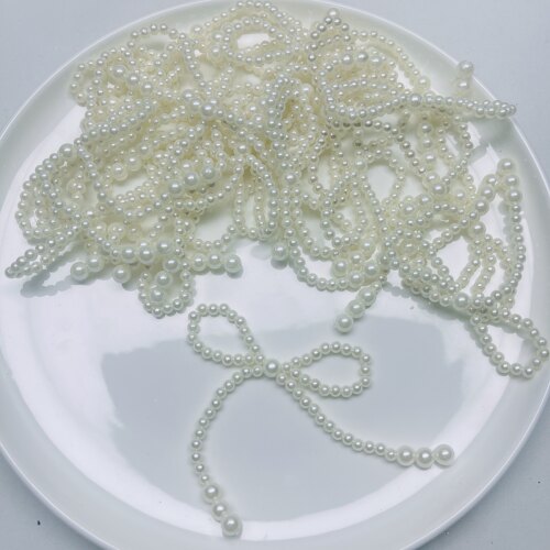 K03约9x9厘米仿珍珠蝴蝶结19个个diy手工材料配件满30包邮