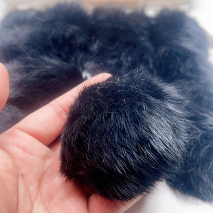 @03约7厘米黑色真毛毛球一板12个diy手工材料配件满30 包邮