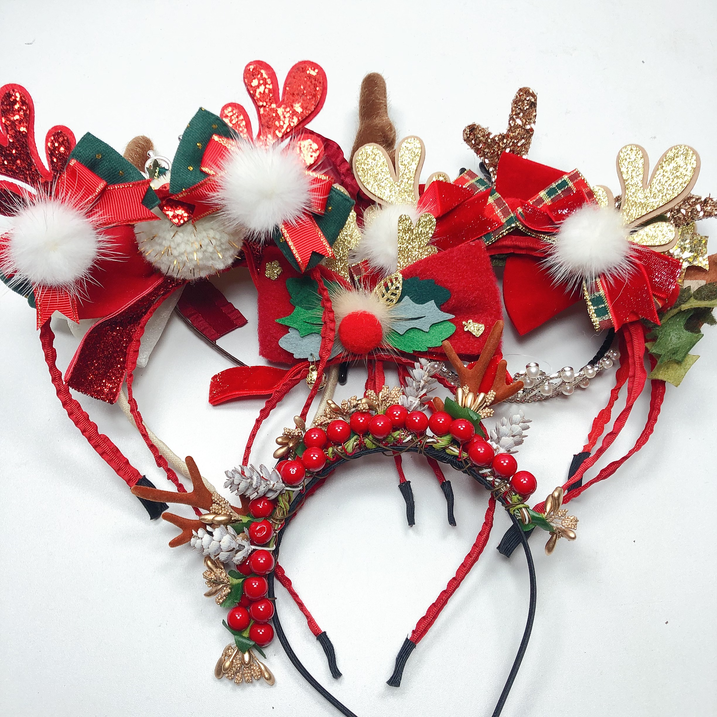 @56圣诞发箍混发半斤约9-10个diy手工材料配件满30包邮