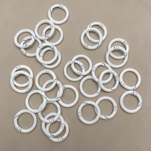 S77约2.3CM合金白色弹簧扣钥匙圈约30个 diy手工材料配件满30包邮