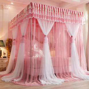 宫廷蚊帐家用1.5米1.8m床公主风加密加厚双层纱防尘顶 A类帐纱新款