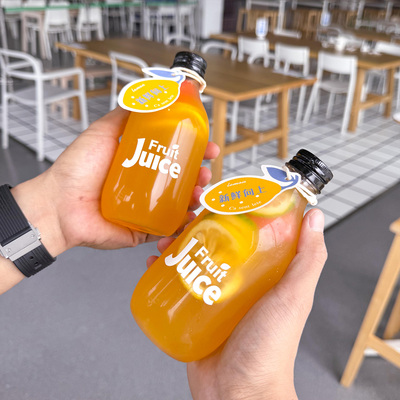 水滴瓶冷萃果汁瓶简约吊牌杯胡果蔬汁塑料瓶一次性轻断食杯冷泡瓶