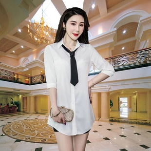 夏季性感连衣裙女夜总会遮肚显瘦气质会所夜场上班足疗女技师衣服
