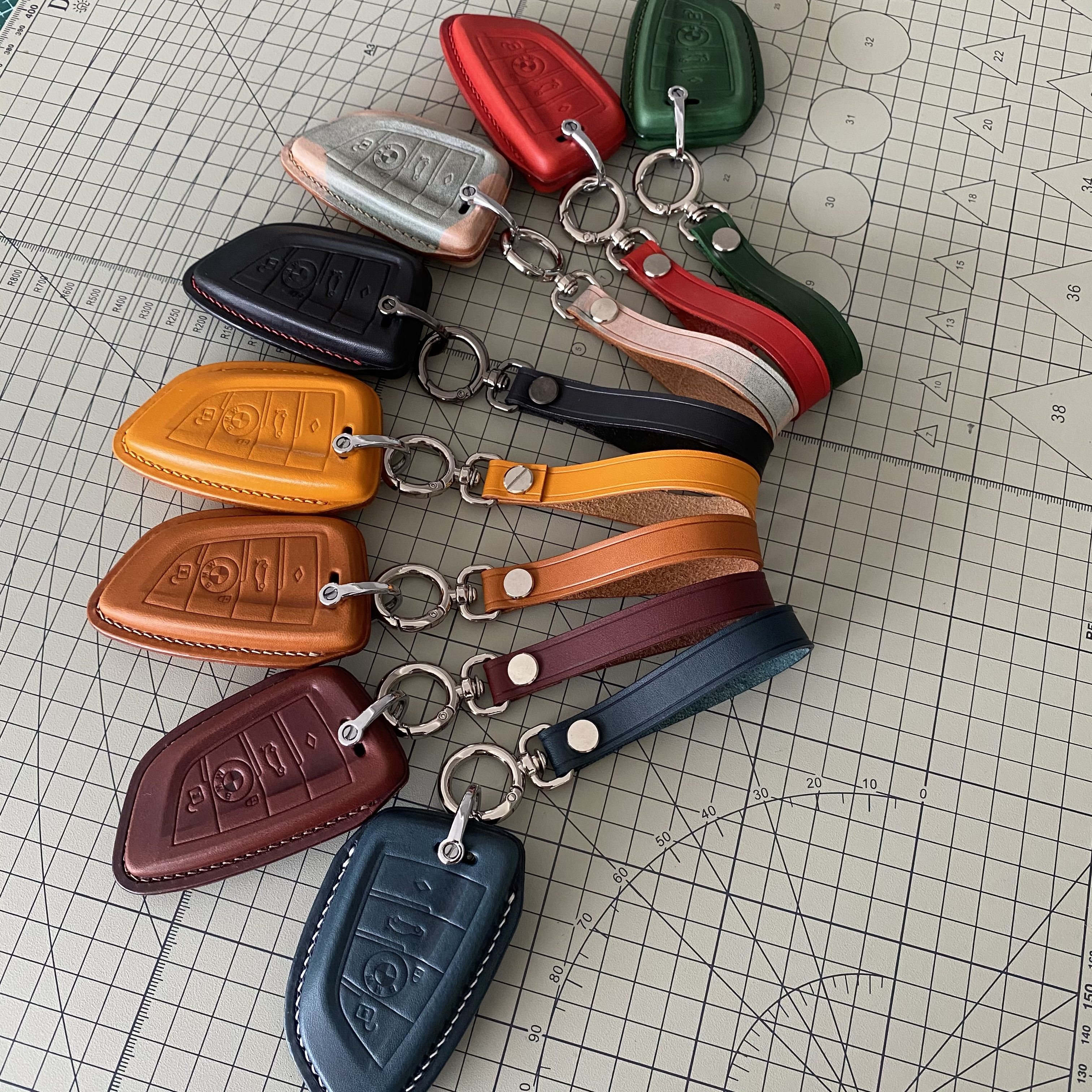 DIY牛皮宝马复古手工两针一线