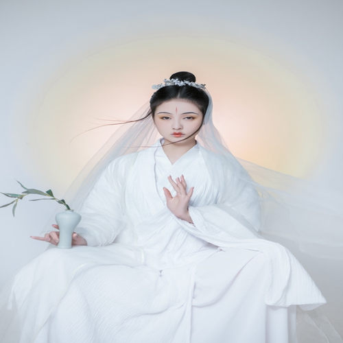 服装观世音雪纺飘逸仙全白色汉服