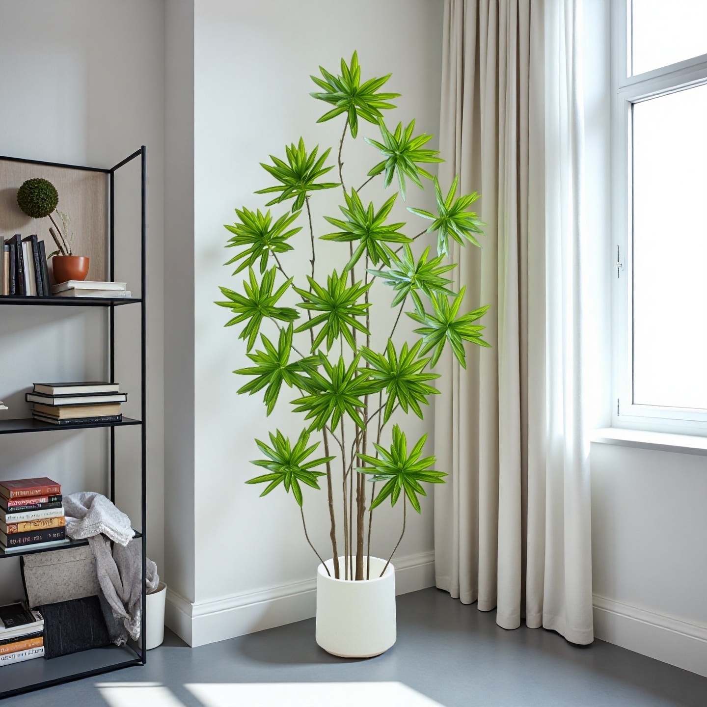 美饰高仿真轻奢百合竹落地装饰