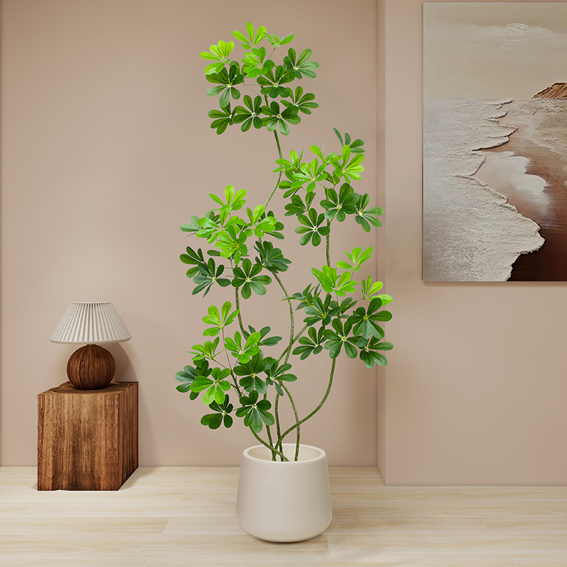 Z8仿真绿植大型仿生植物鸭脚木装饰花室内高端摆件客厅树假盆栽