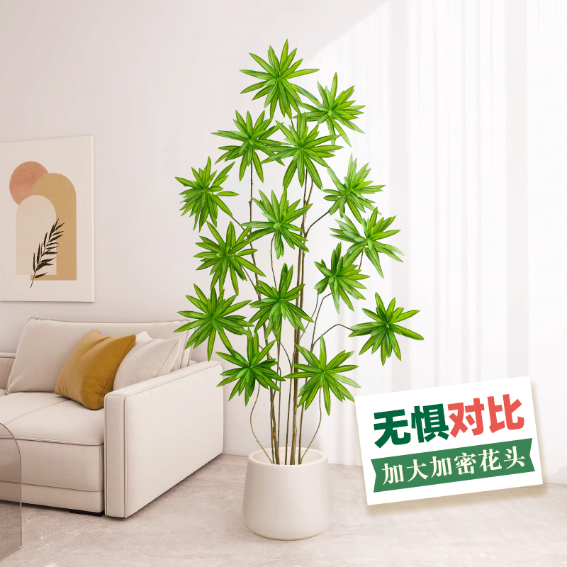 Z5假花仿真绿植落地仿生植物客厅室内高档轻奢假盆栽花百合竹盆景
