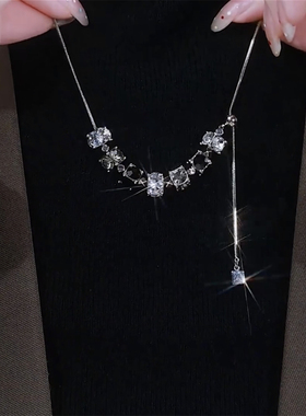 2025年新款爆款可抽拉锆石项链女