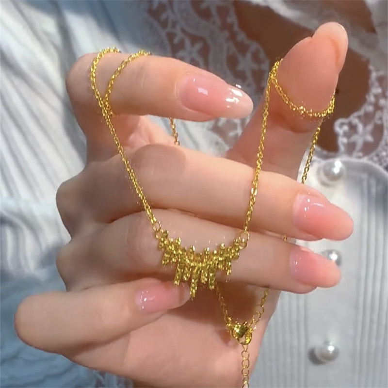 爆闪碎冰冰律动音符项链女