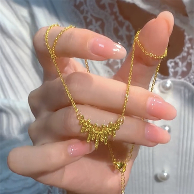 爆闪碎冰冰律动音符项链女